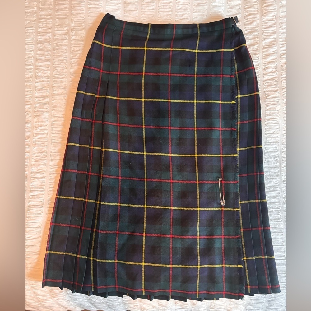 Plaid Strathmore Tartan Skirt 100% Pure Wool